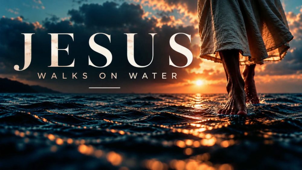 Jesus walks on water Image